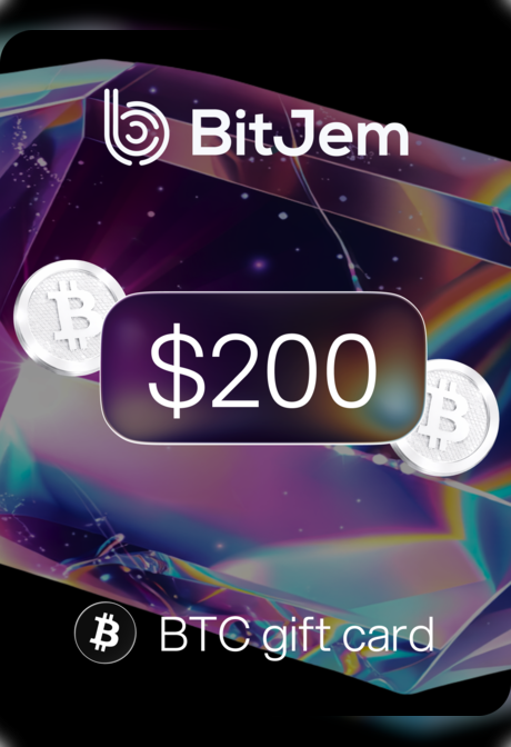 BitJem Crypto Gift Card Bitcoin 200 USD - BitJem Key