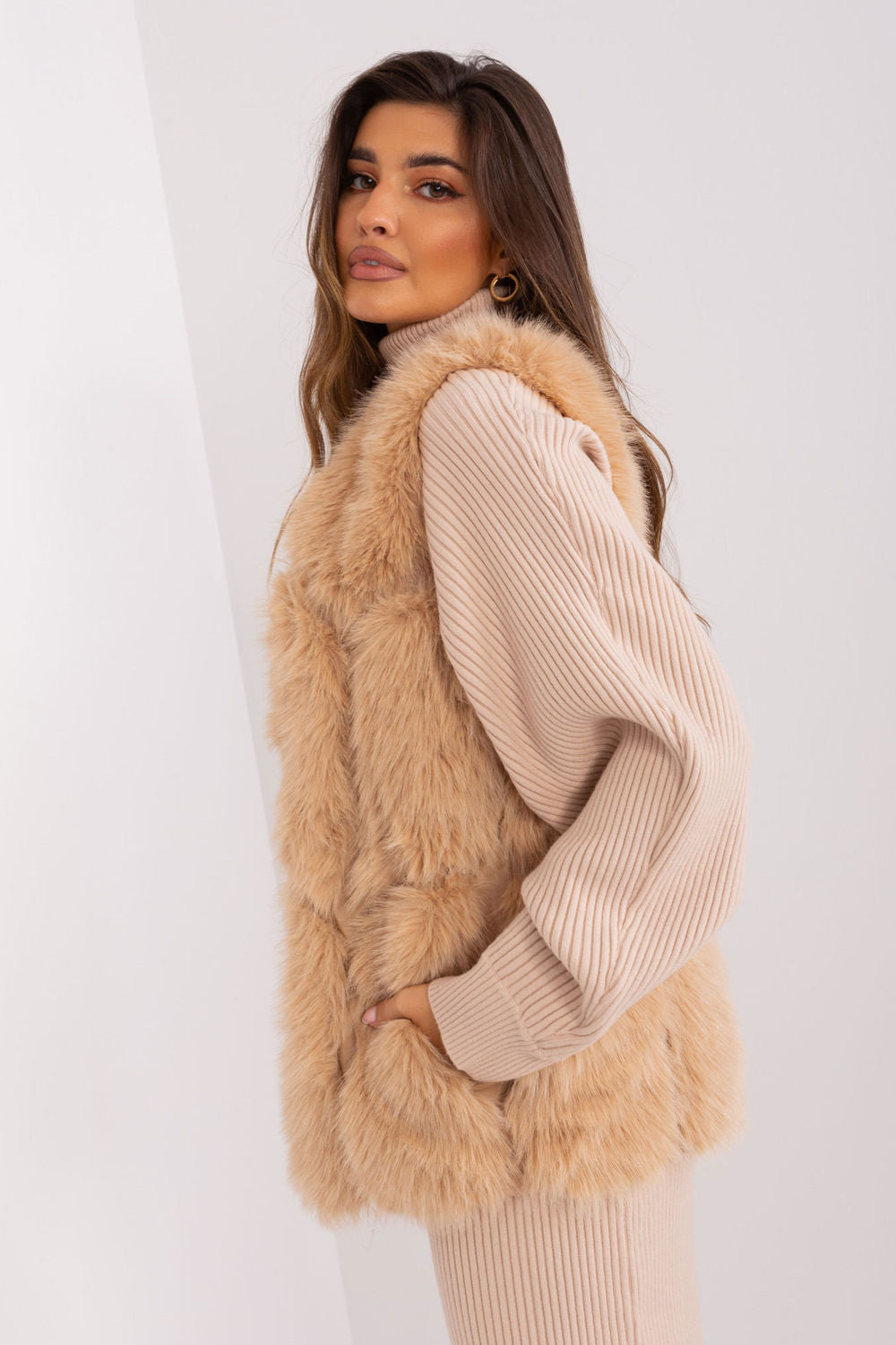 Gilet femme AT — brun