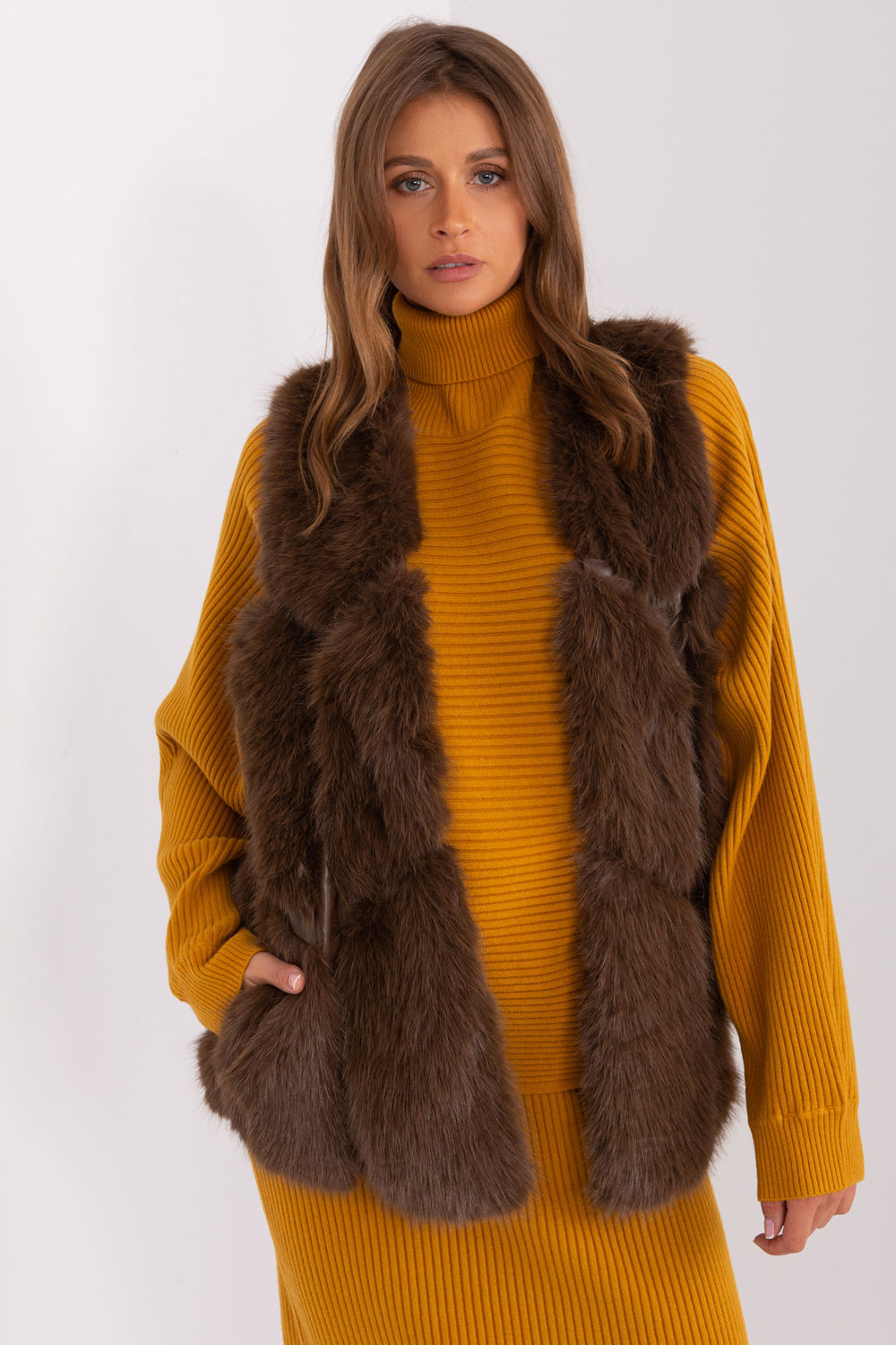 Gilet femme AT — brun