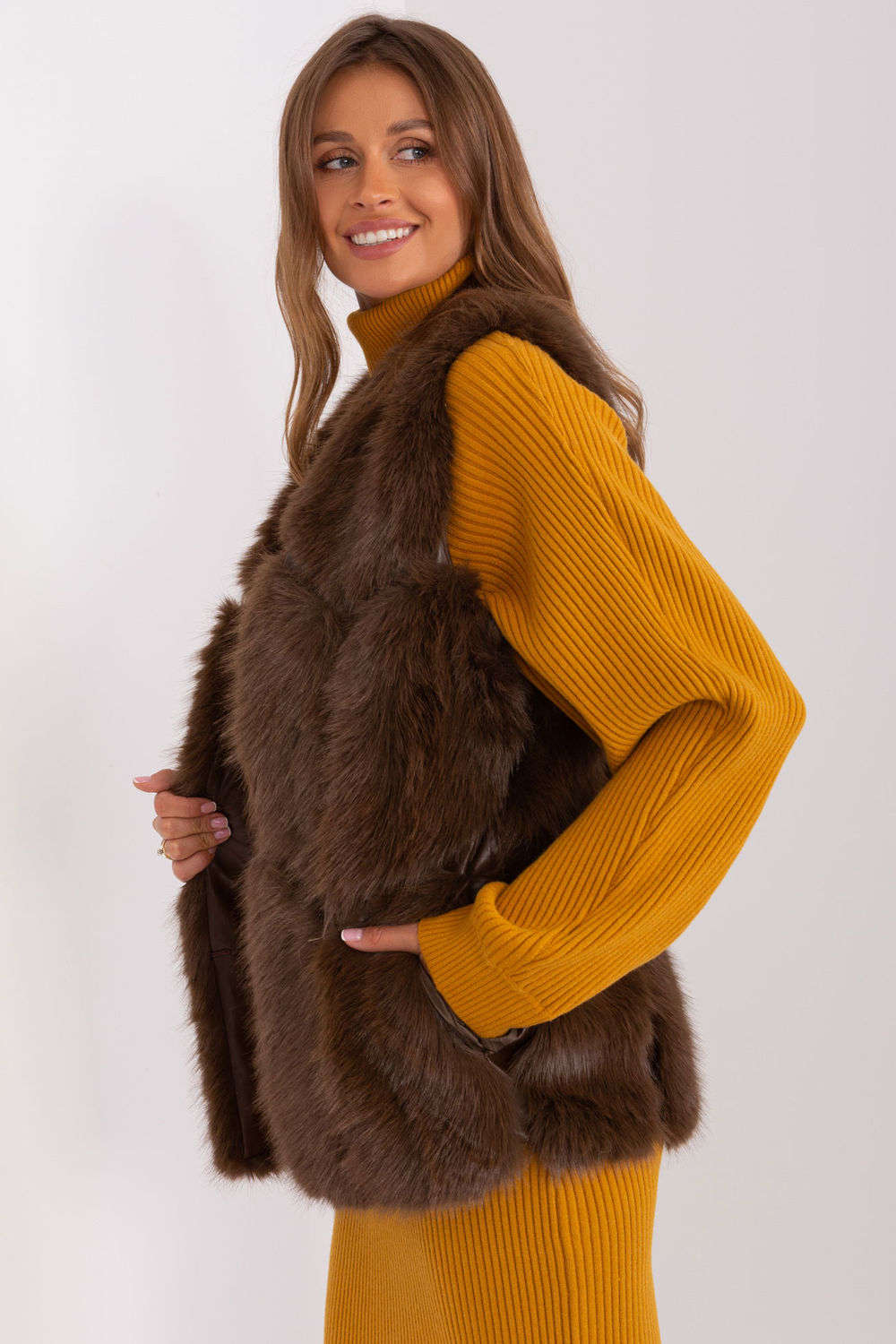 Gilet femme AT — brun