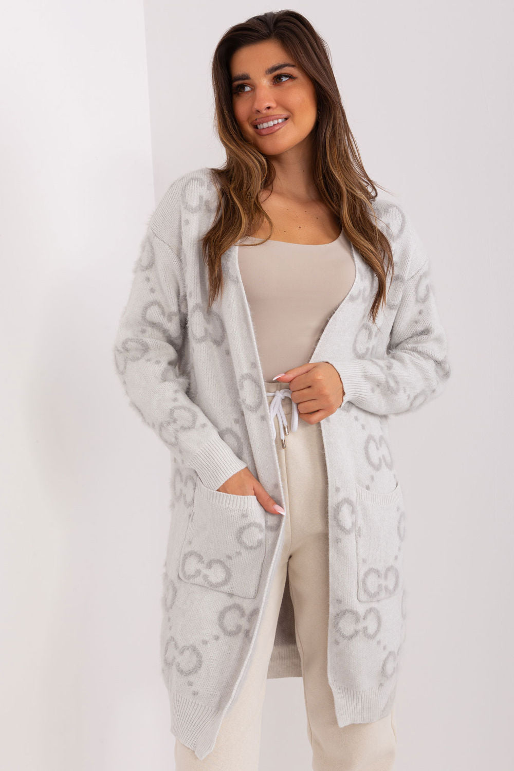 Cardigan femme AT — gris