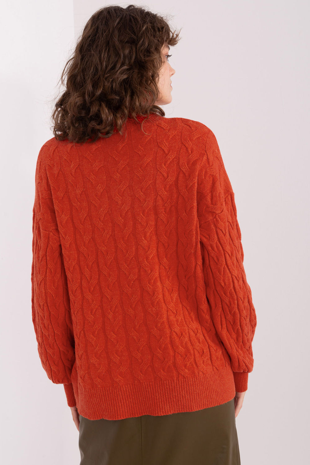 Pull femme AT Col Roulé Col — orange