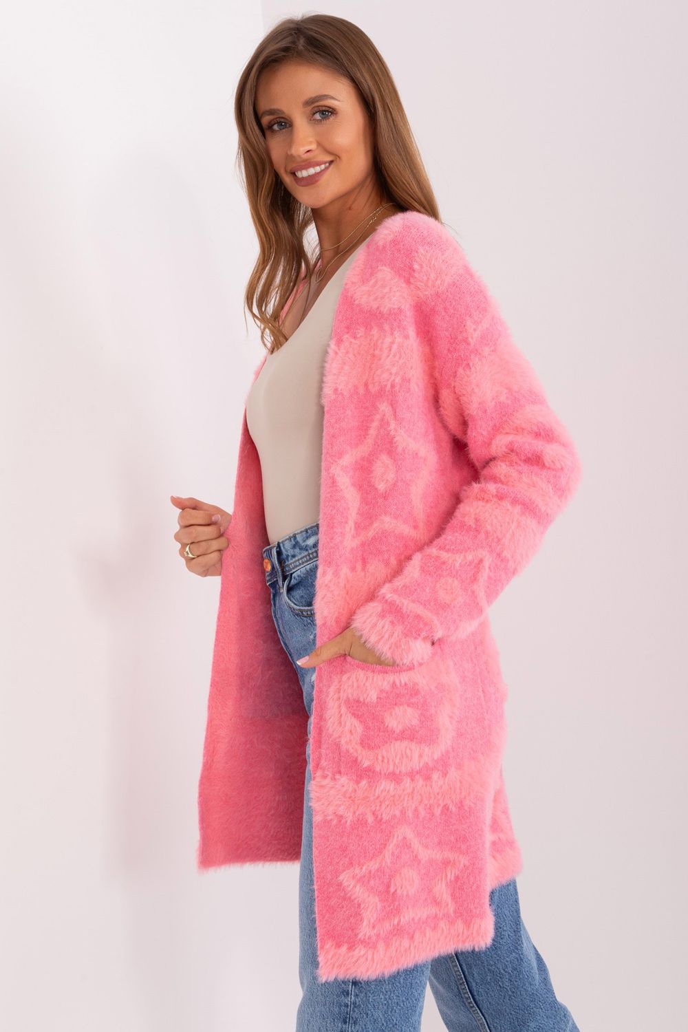 Cardigan femme AT — rosé
