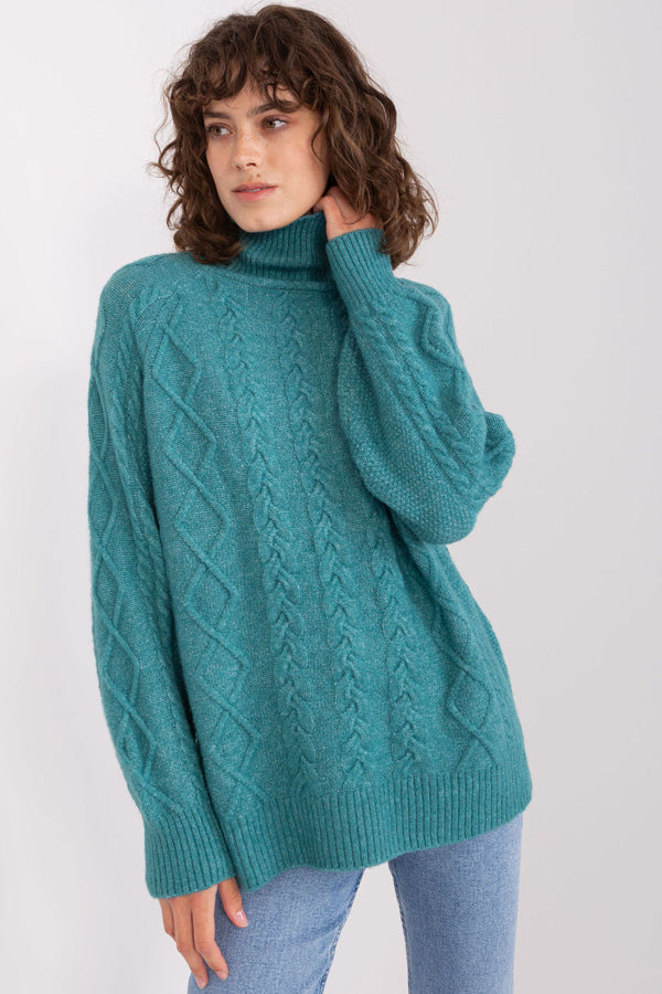 Pull femme AT Col Roulé Col — bleu
