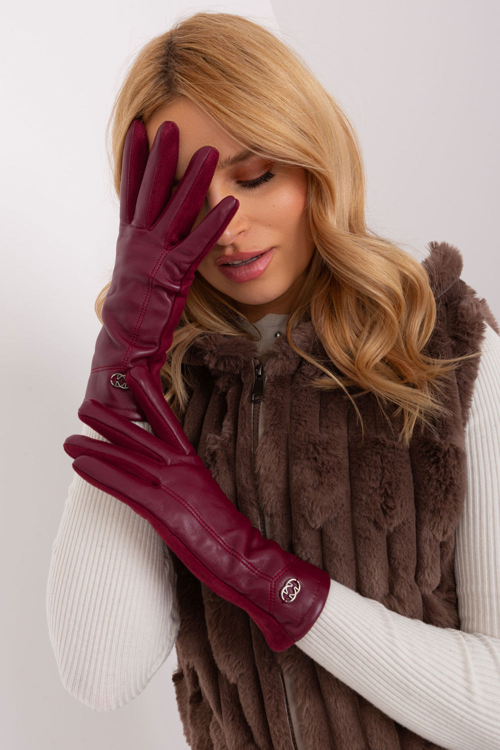 Gants femme AT — rouge