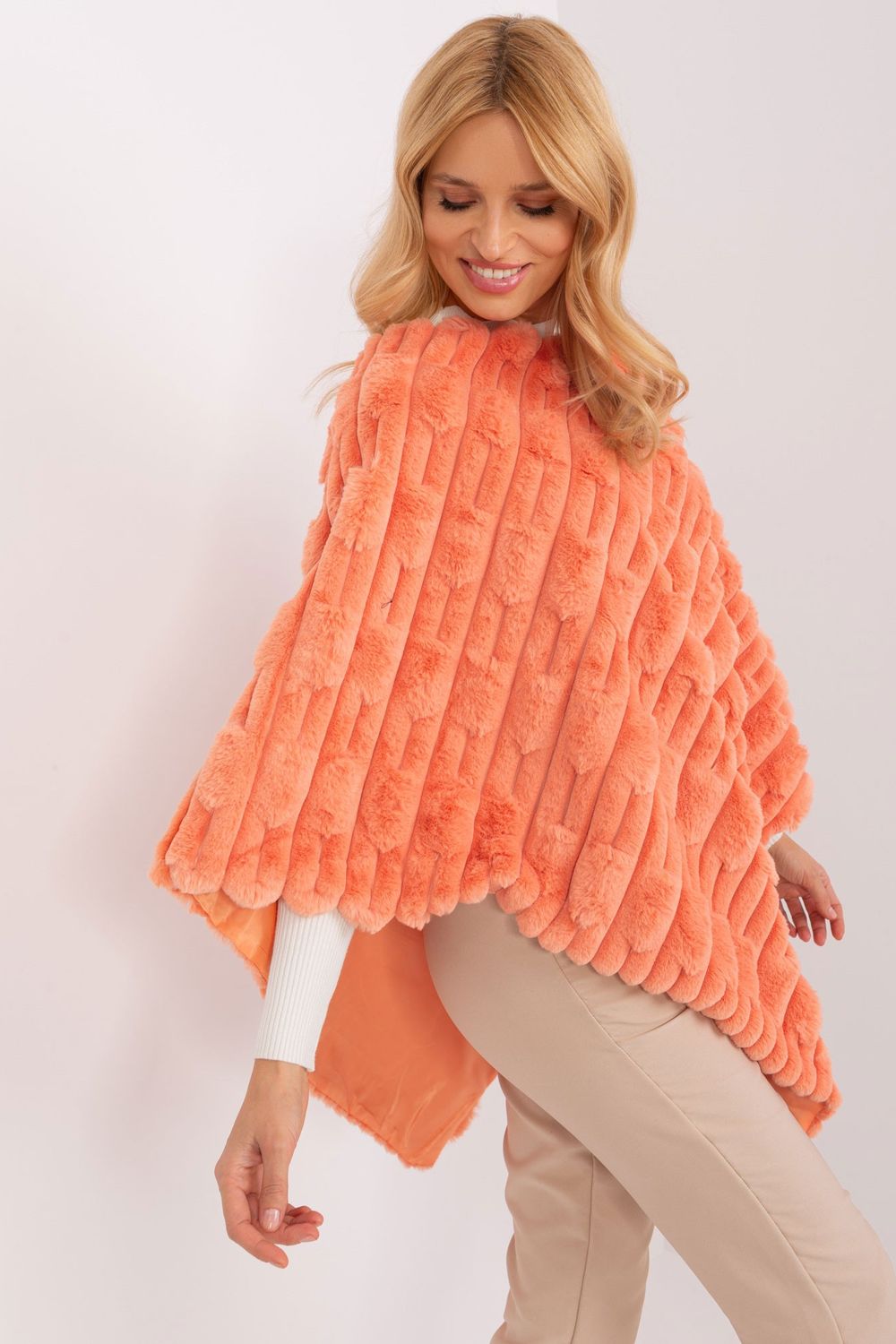 Poncho femme AT — orange