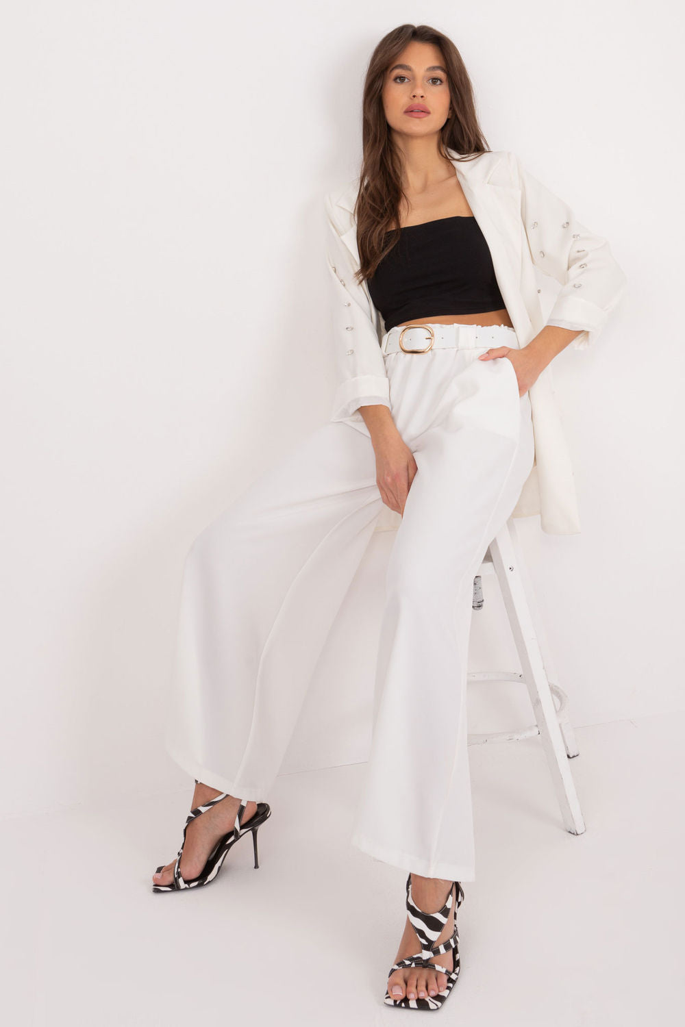 Chaussures à talons femme Italy Moda Pantalon Pantalon — beige