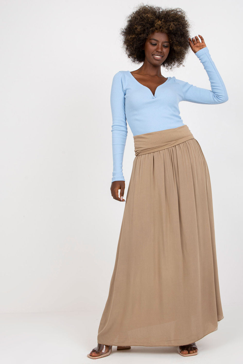 Jupe femme Och Bella Longue Longue — beige