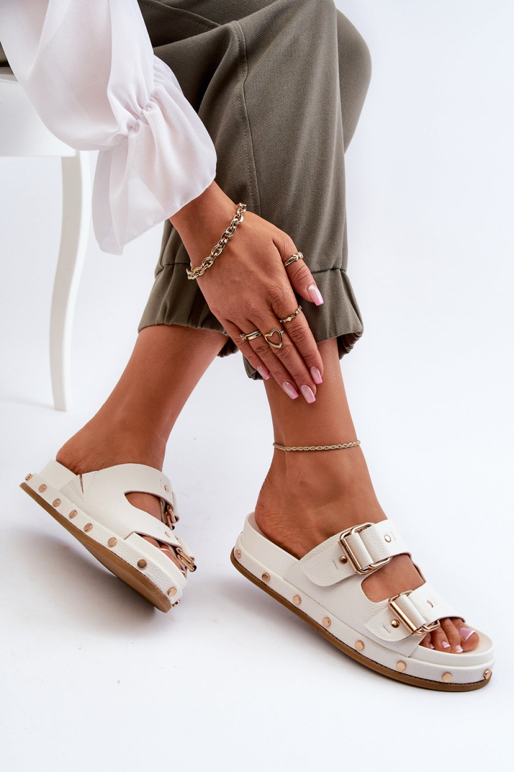 Sandales femme Step in style Clacquettes Clacquettes — blanc