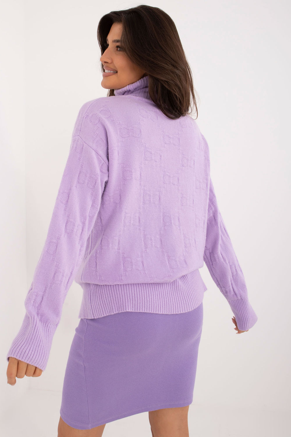 Pull femme AT Col Roulé Col — violet