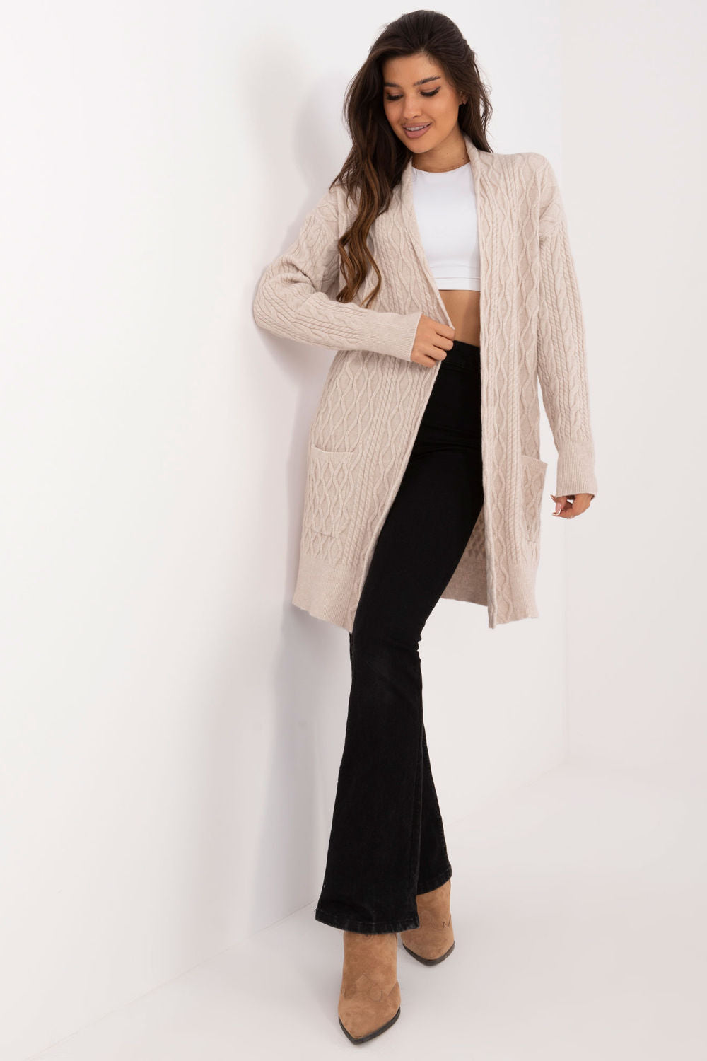 Cardigan femme AT — beige