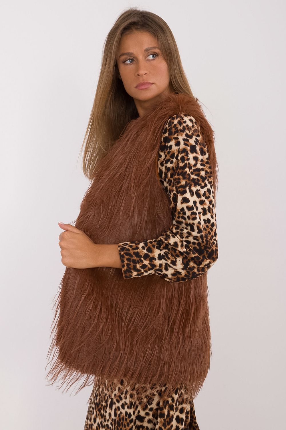 Gilet femme AT — brun