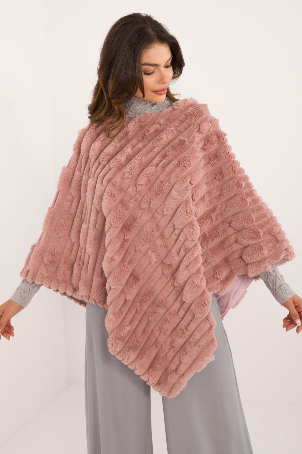 Poncho femme AT — rosé