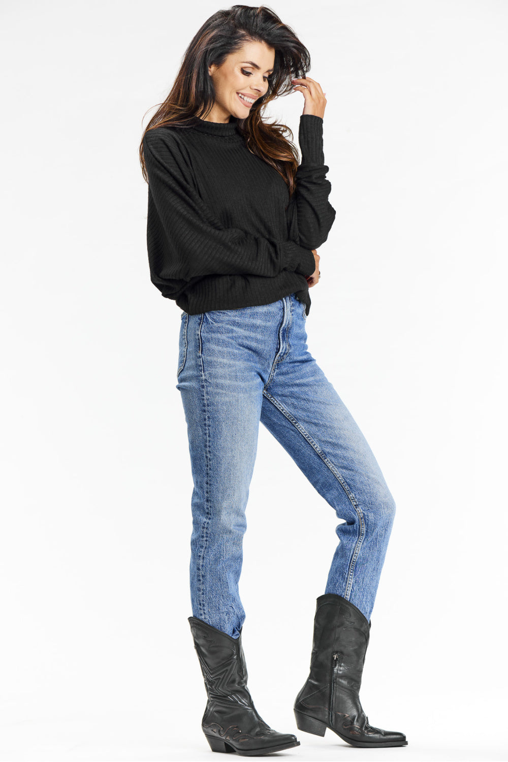 Pull femme awama Col Roulé Col — noir