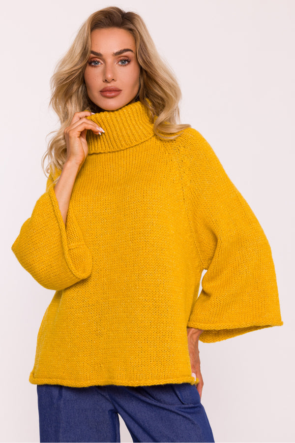 Pull femme Moe Col Roulé Col — jaune