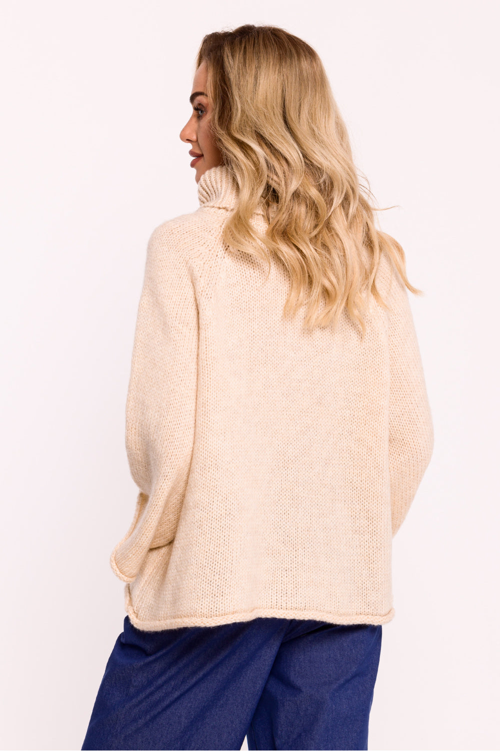 Pull femme Moe Col Roulé Col — beige