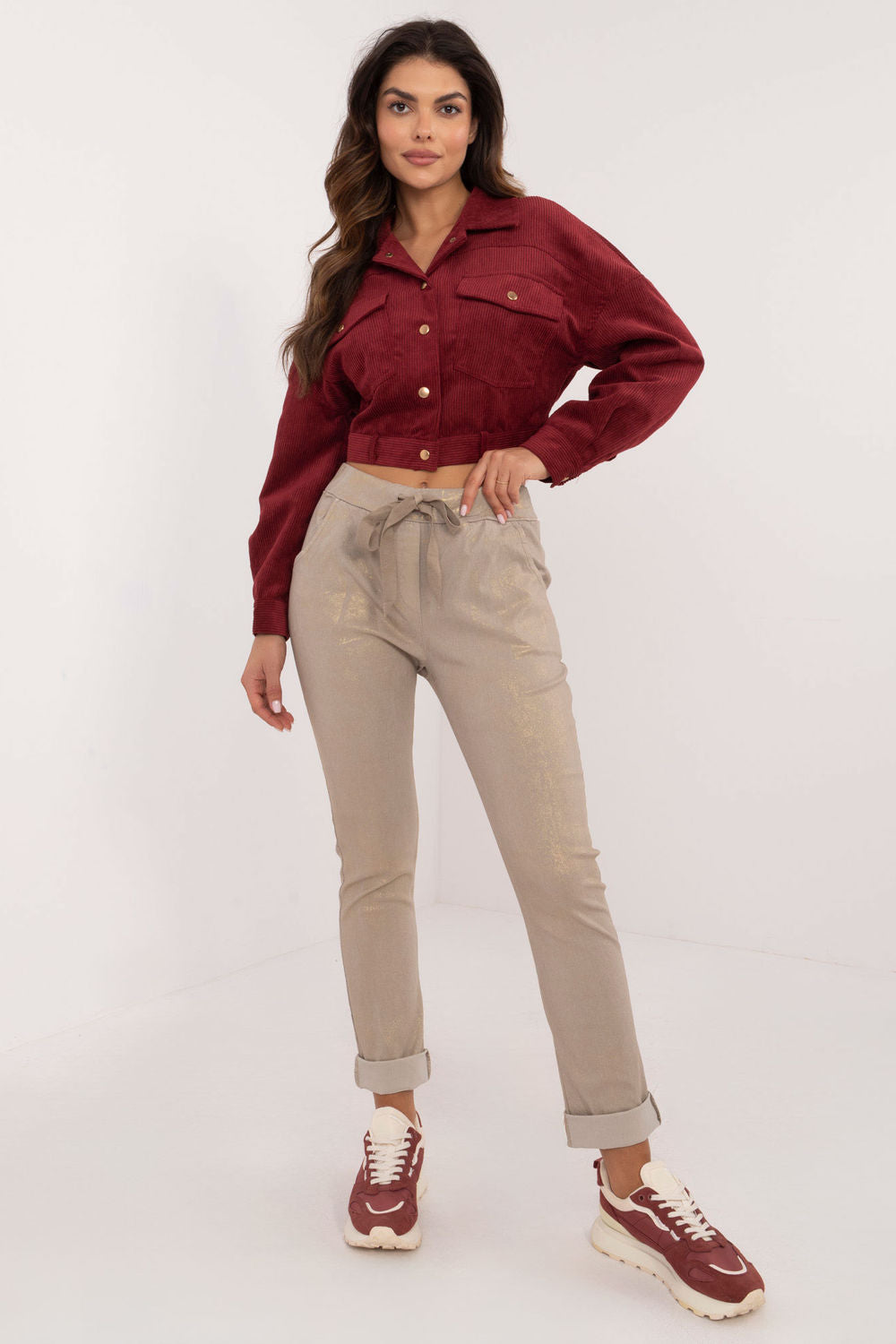 Chaussures à talons femme Italy Moda Pantalon Pantalon — beige