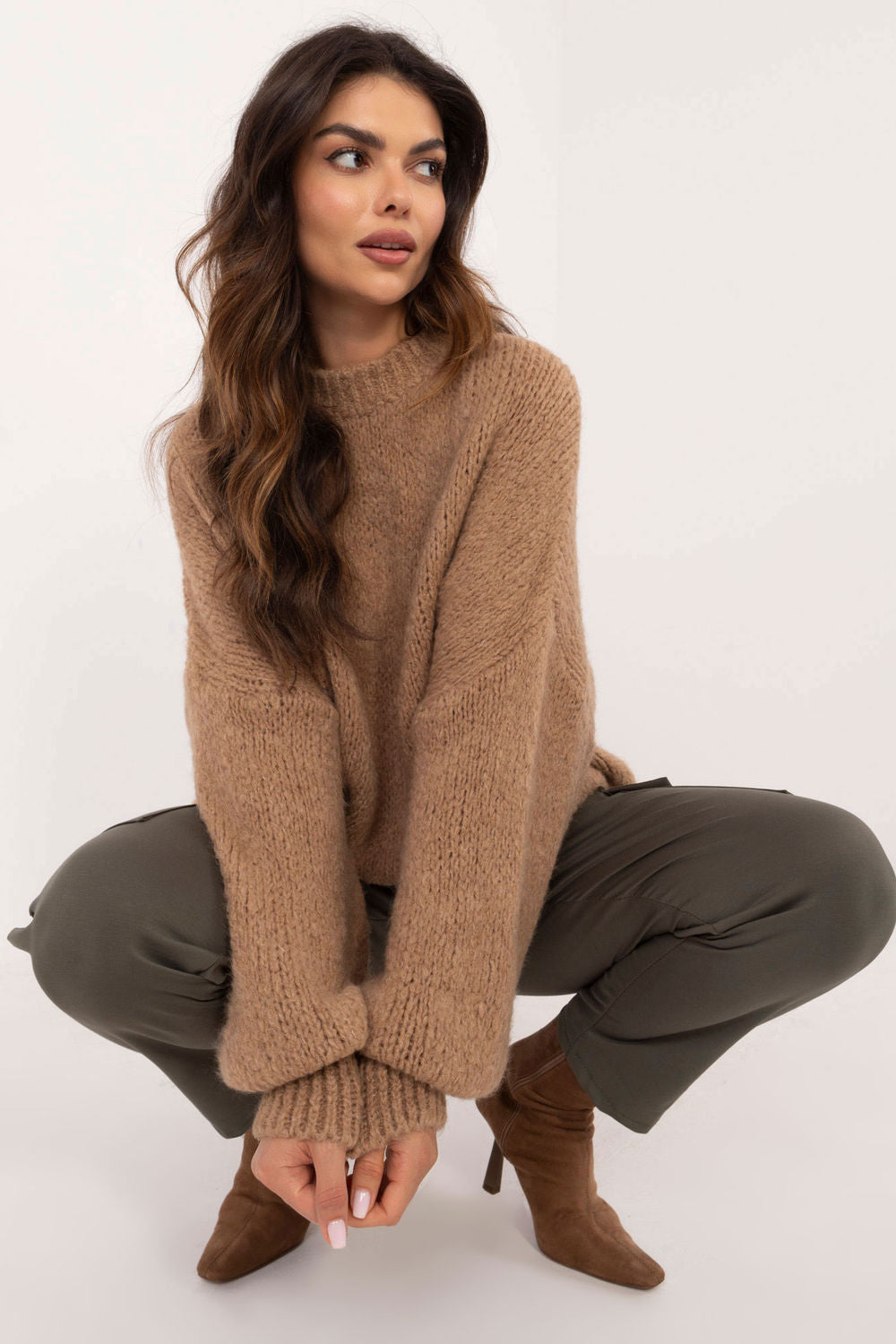 Pull femme Och Bella Chandail Chandail — brun