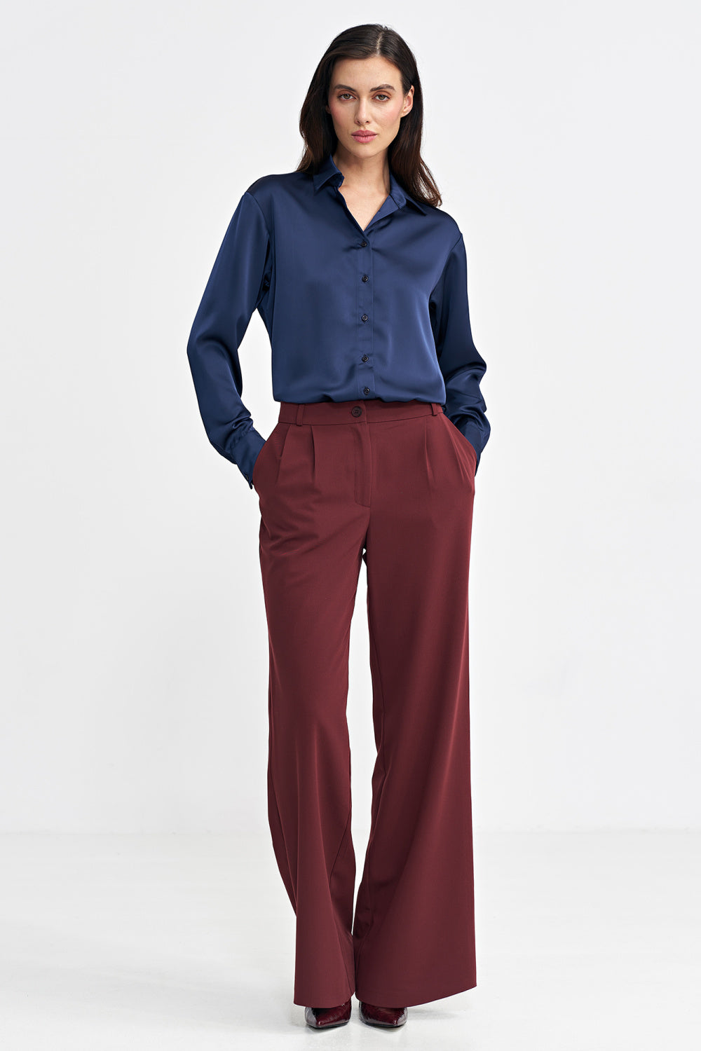 Chaussures à talons femme Nife Pantalon Long Pantalon — rouge