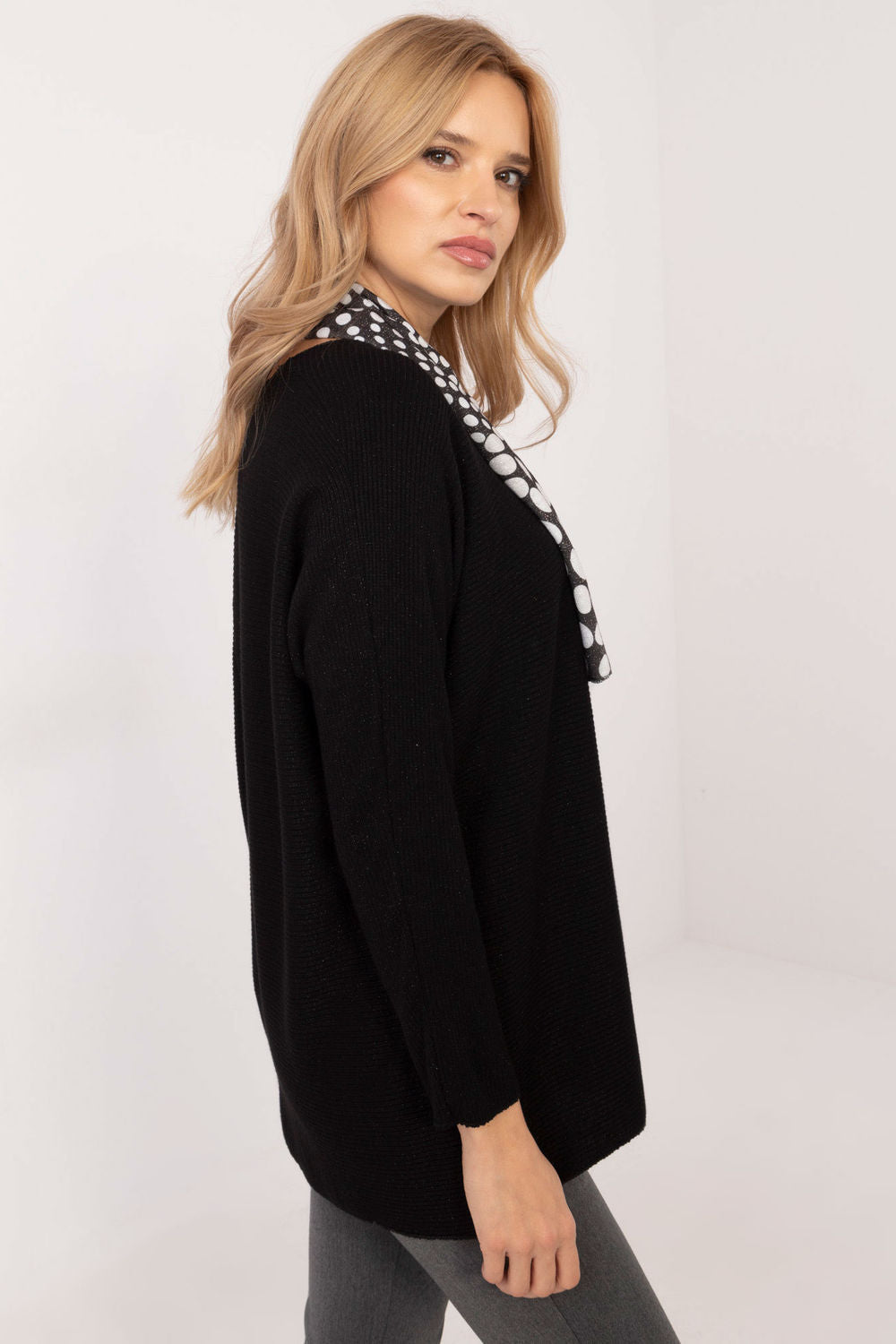 Pull femme Italy Moda Chandail Chandail — noir