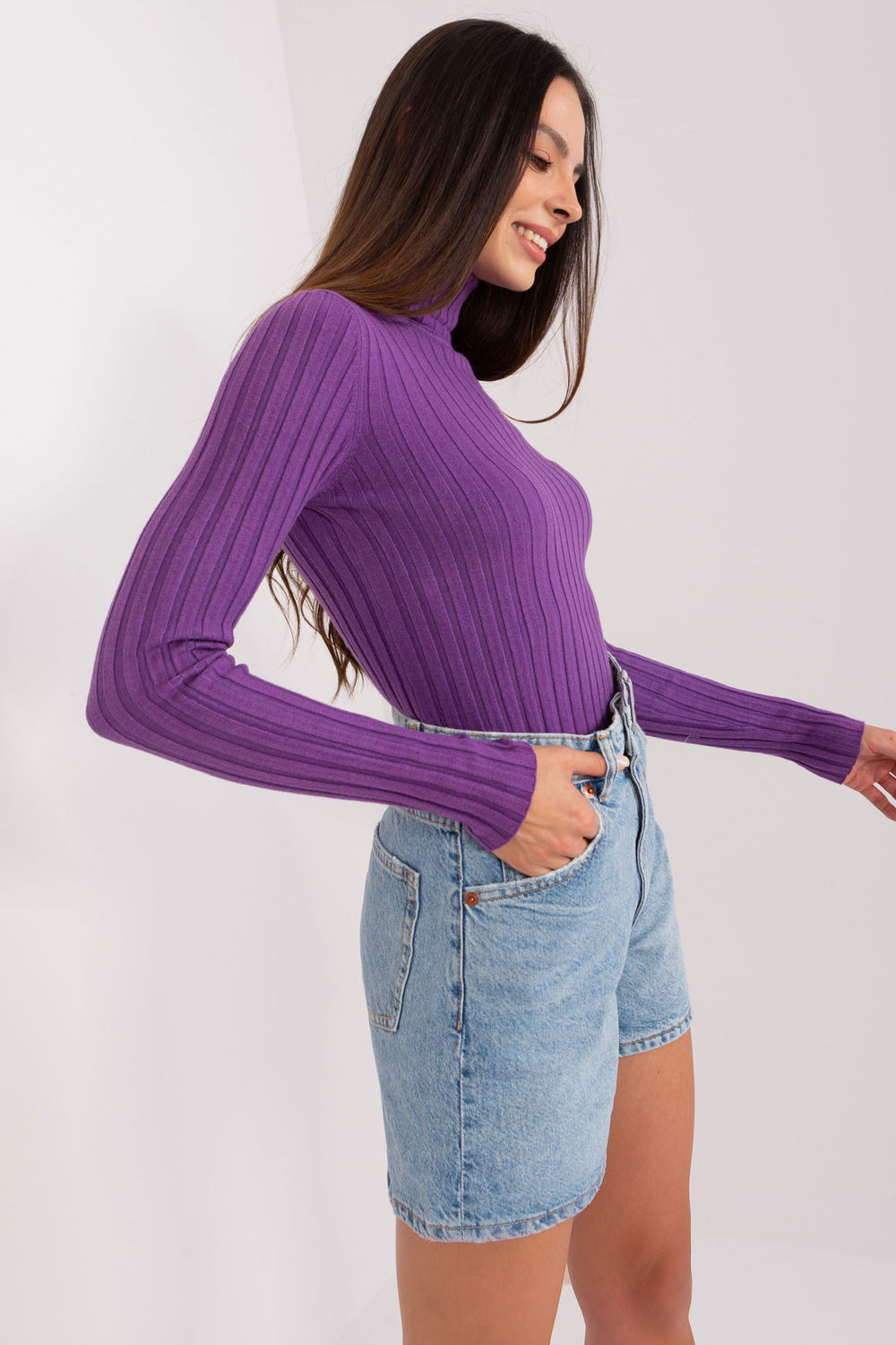 Pull femme Factory Price Col Roulé Col — violet