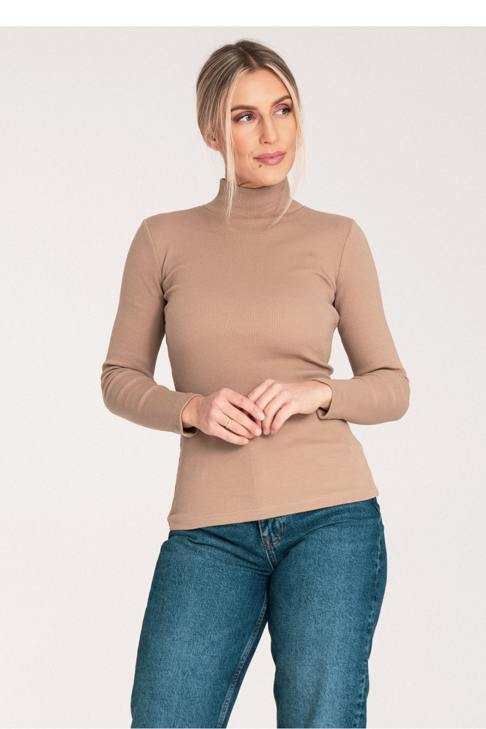 Pull femme Figl Col Roulé Col — beige
