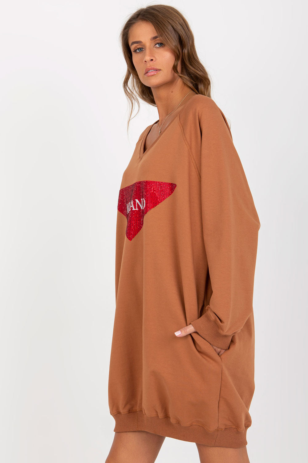T-shirt femme Factory Price Sweatshirt Sweatshirt — brun