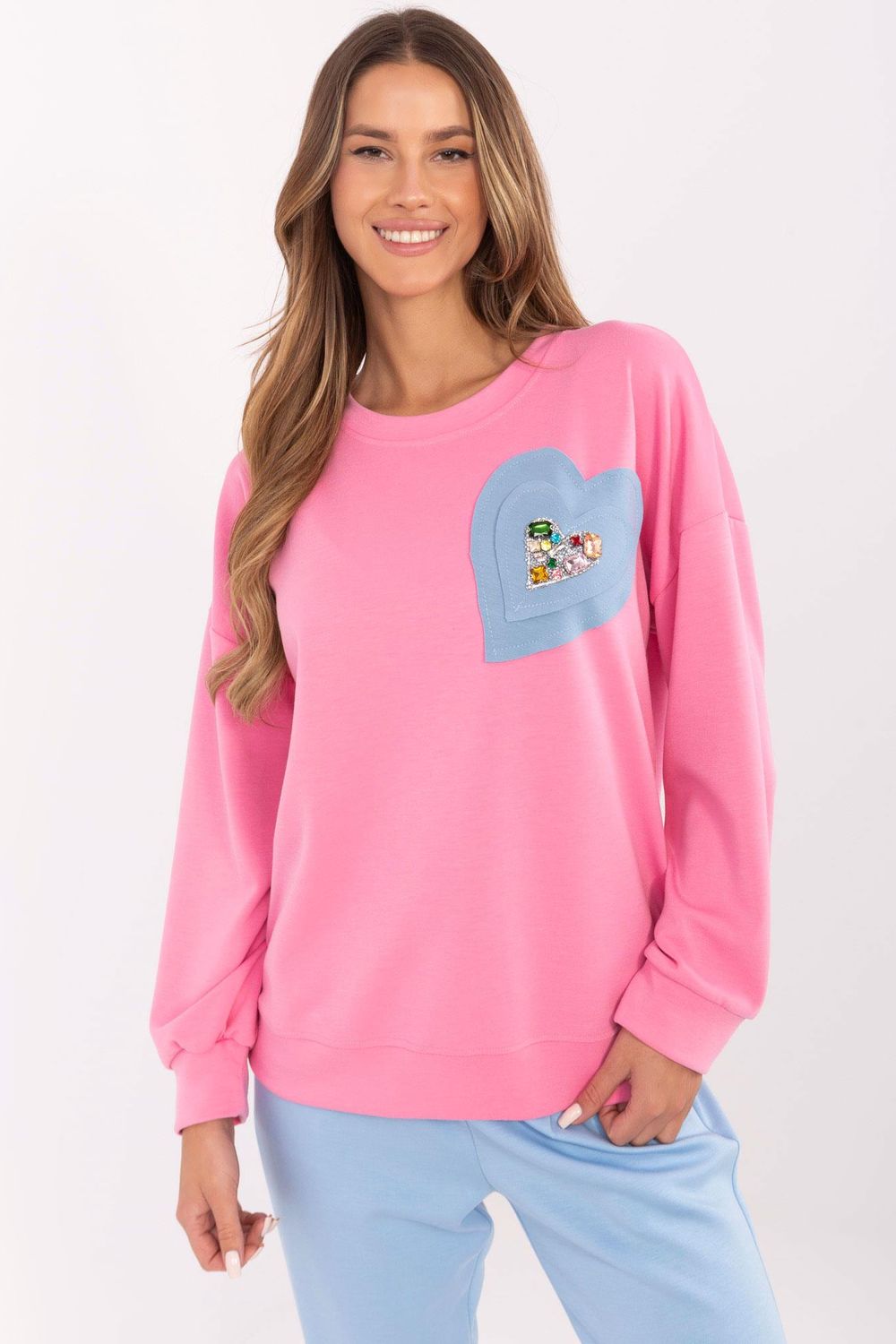 T-shirt femme Italy Moda Sweatshirt Sweatshirt — rosé