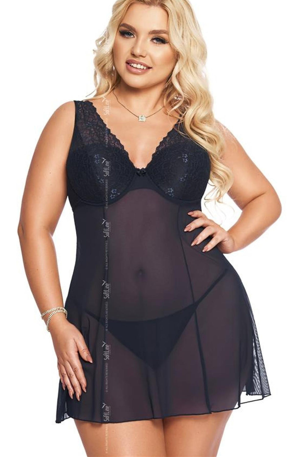 Ensemble lingerie femme SoftLine Collection L Ensemble Sexy — bleu marine