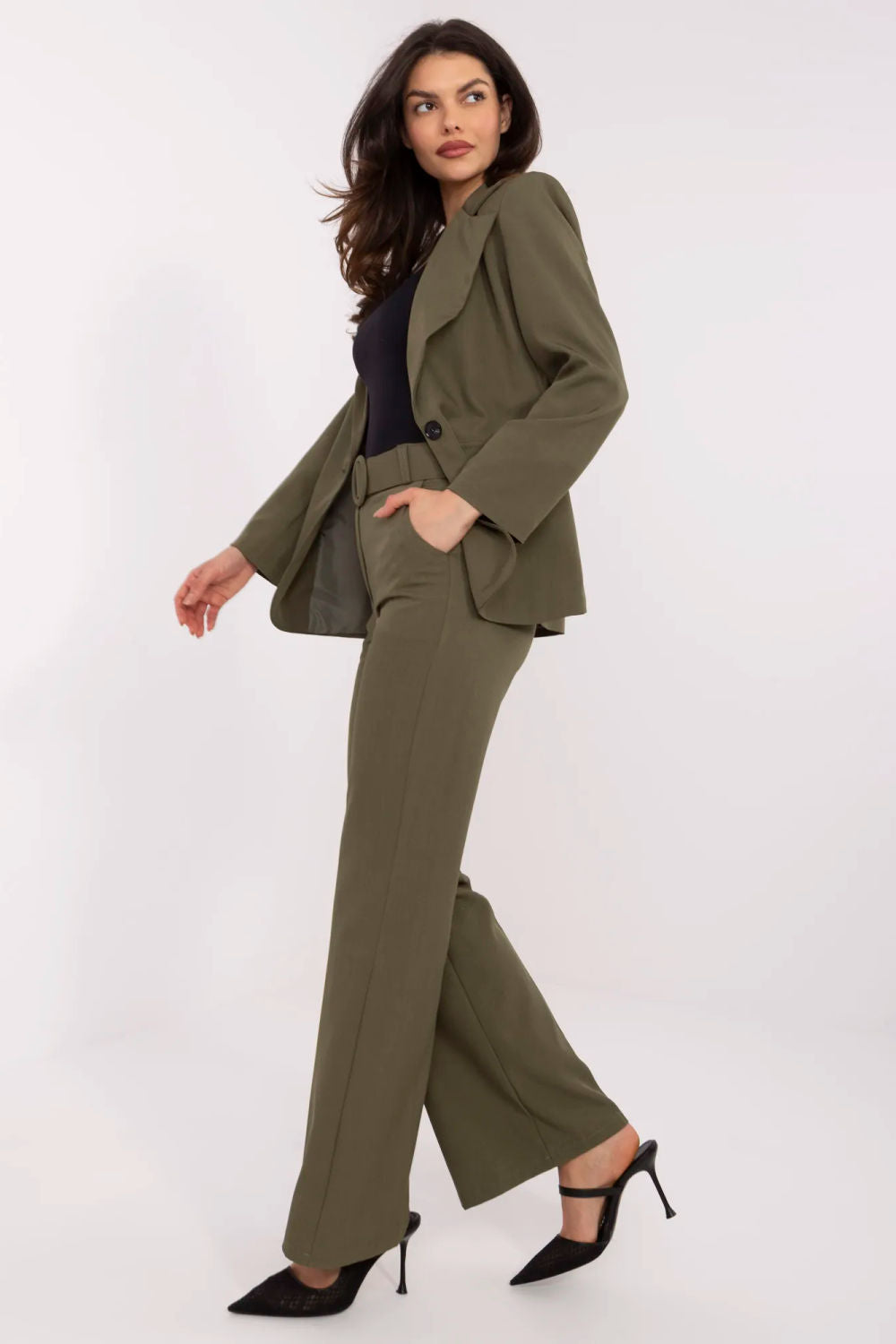 Chaussures à talons femme Italy Moda Pantalon Pantalon — vert
