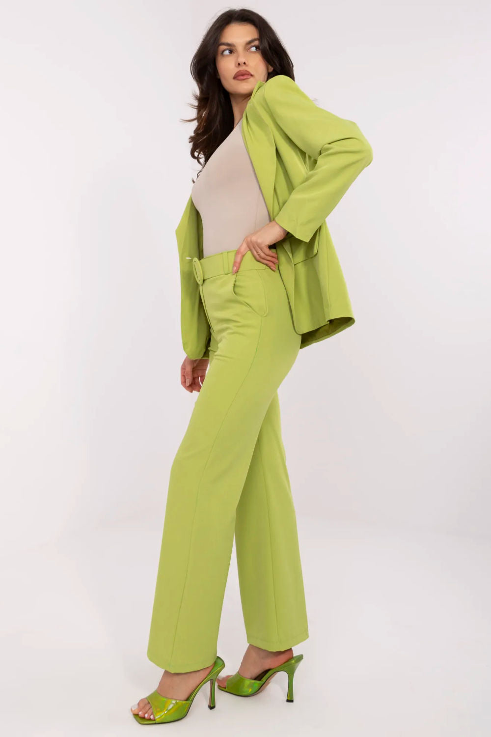 Chaussures à talons femme Italy Moda Pantalon Pantalon — vert