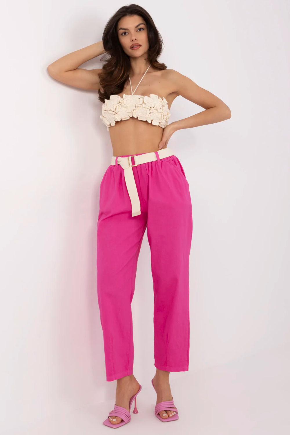 Chaussures à talons femme Italy Moda Pantalon Pantalon — rosé