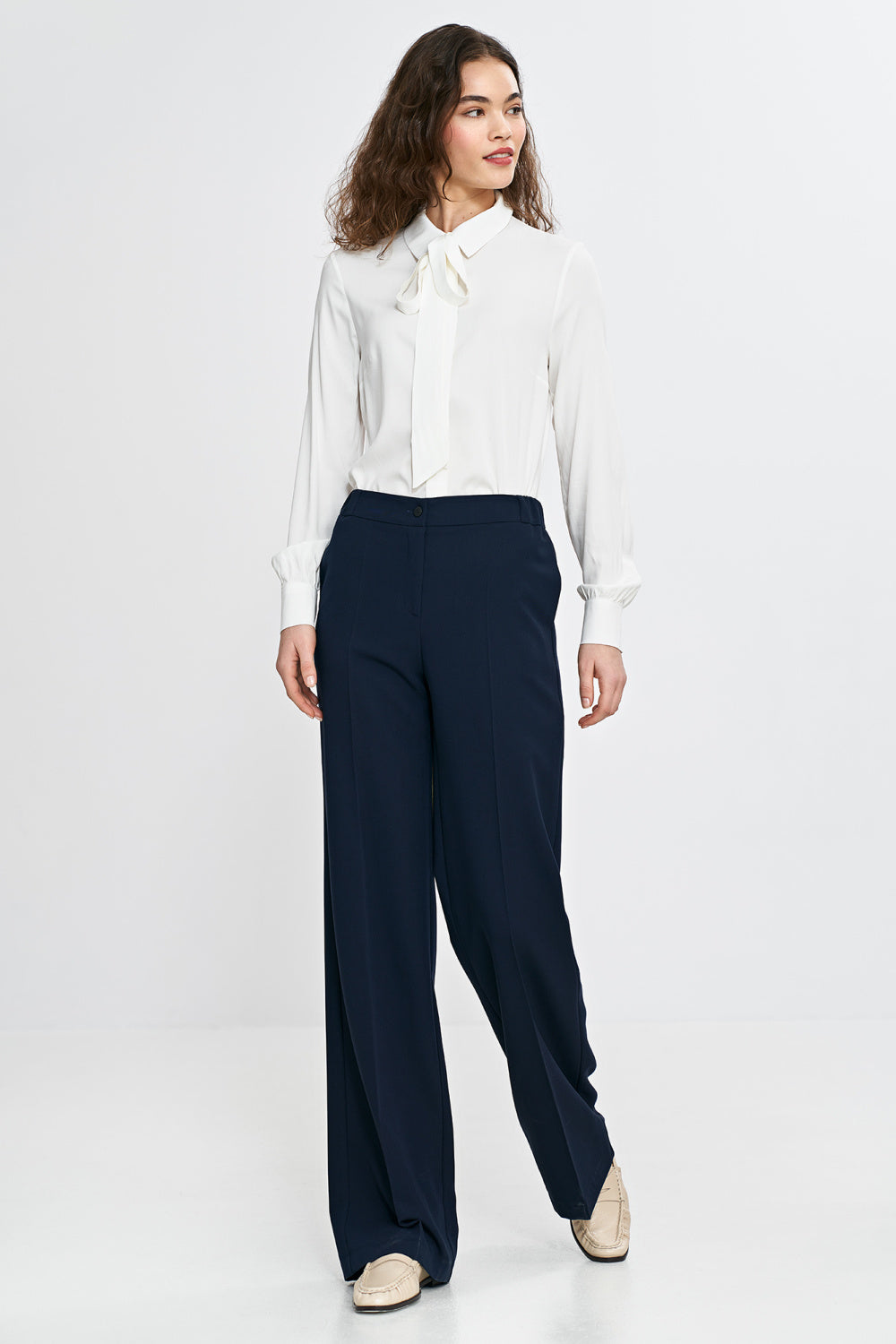 Chaussures à talons femme Nife Pantalon Long Pantalon — bleu marine
