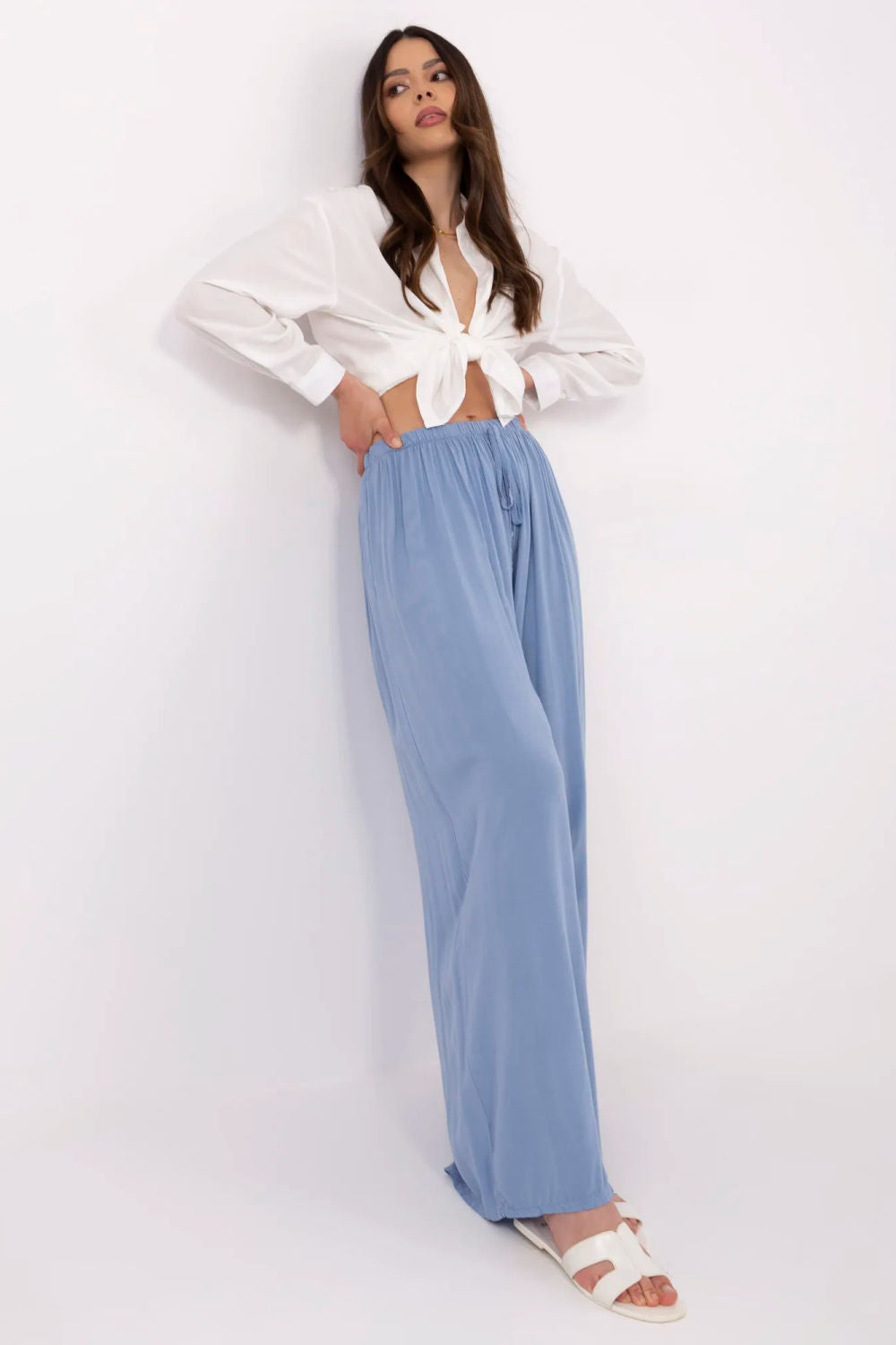 Chaussures à talons femme Italy Moda Pantalon Pantalon — bleu