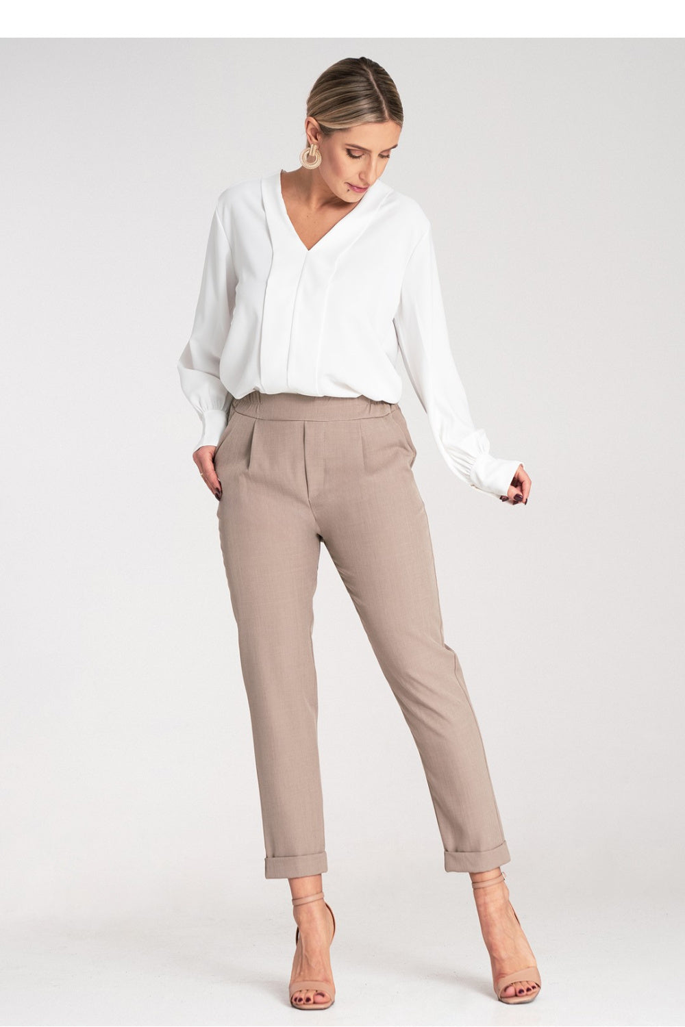 Chaussures à talons femme Figl Pantalon Pantalon — beige