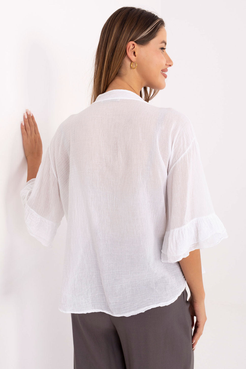 Blouse femme Italy Moda Chemise Chemise — blanc