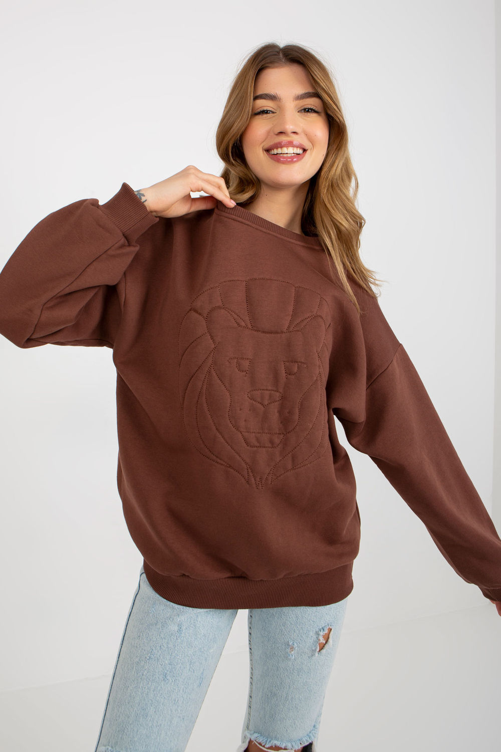 T-shirt femme Ex Moda Sweatshirt Sweatshirt — brun