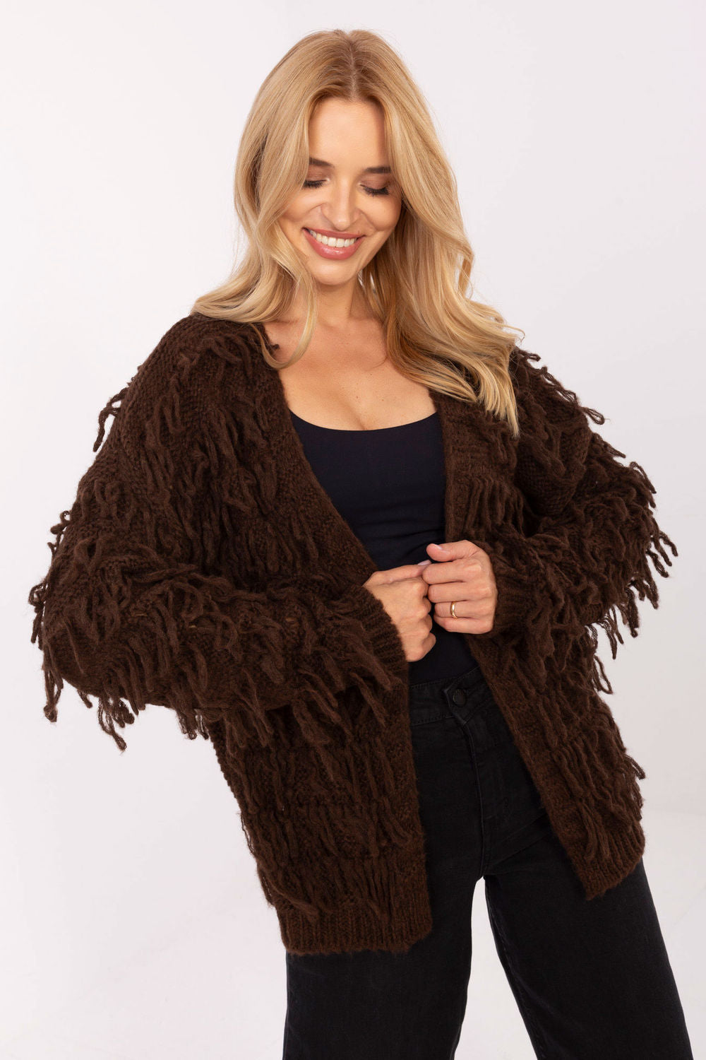 Cardigan femme Rue Paris — brun