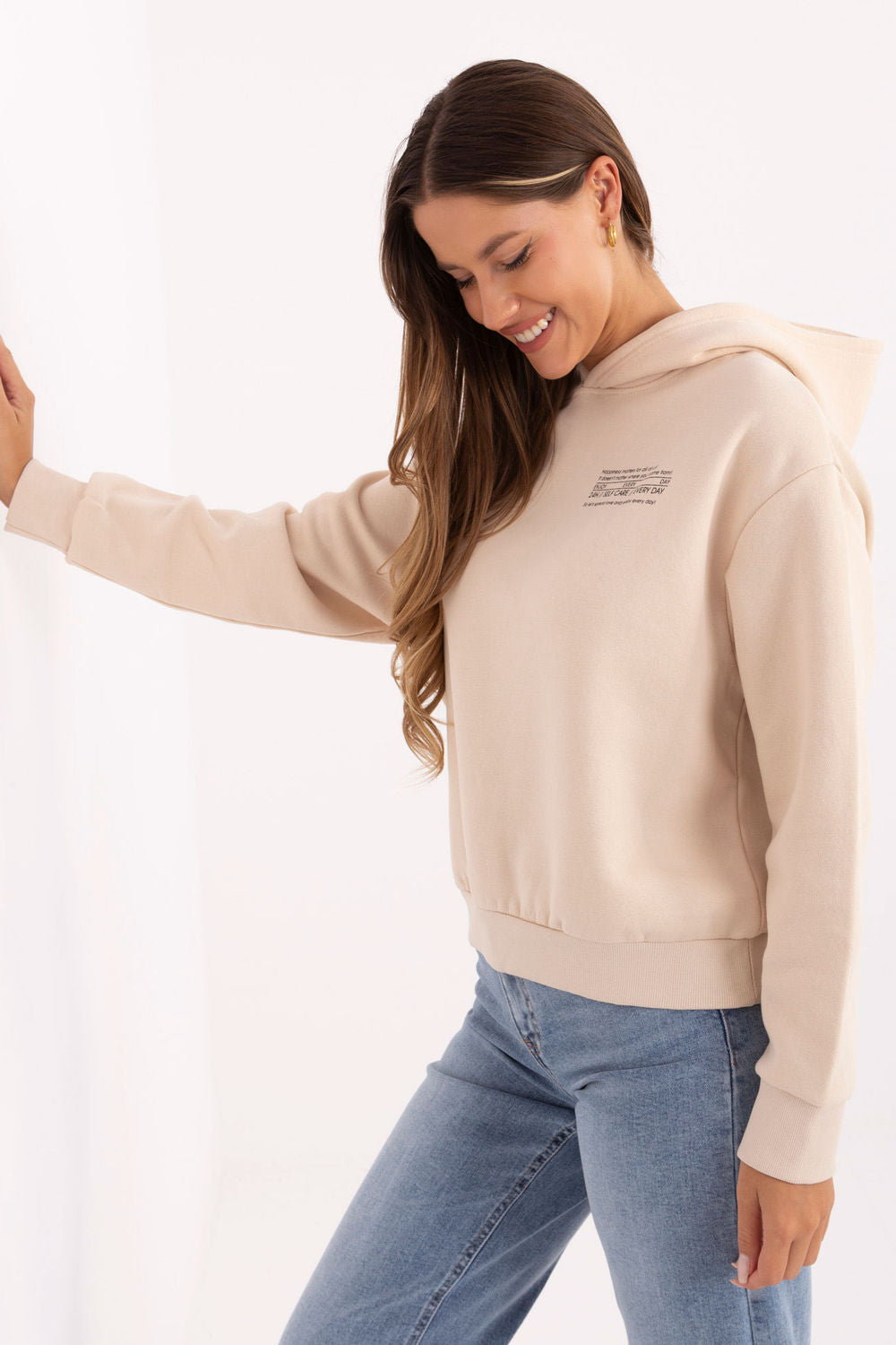T-shirt femme Sublevel Sweatshirt Sweatshirt — beige
