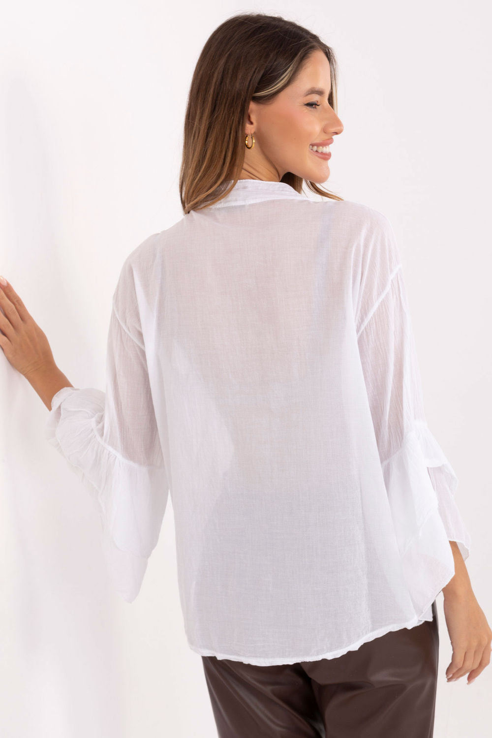 Blouse femme Italy Moda Chemise Chemise — blanc
