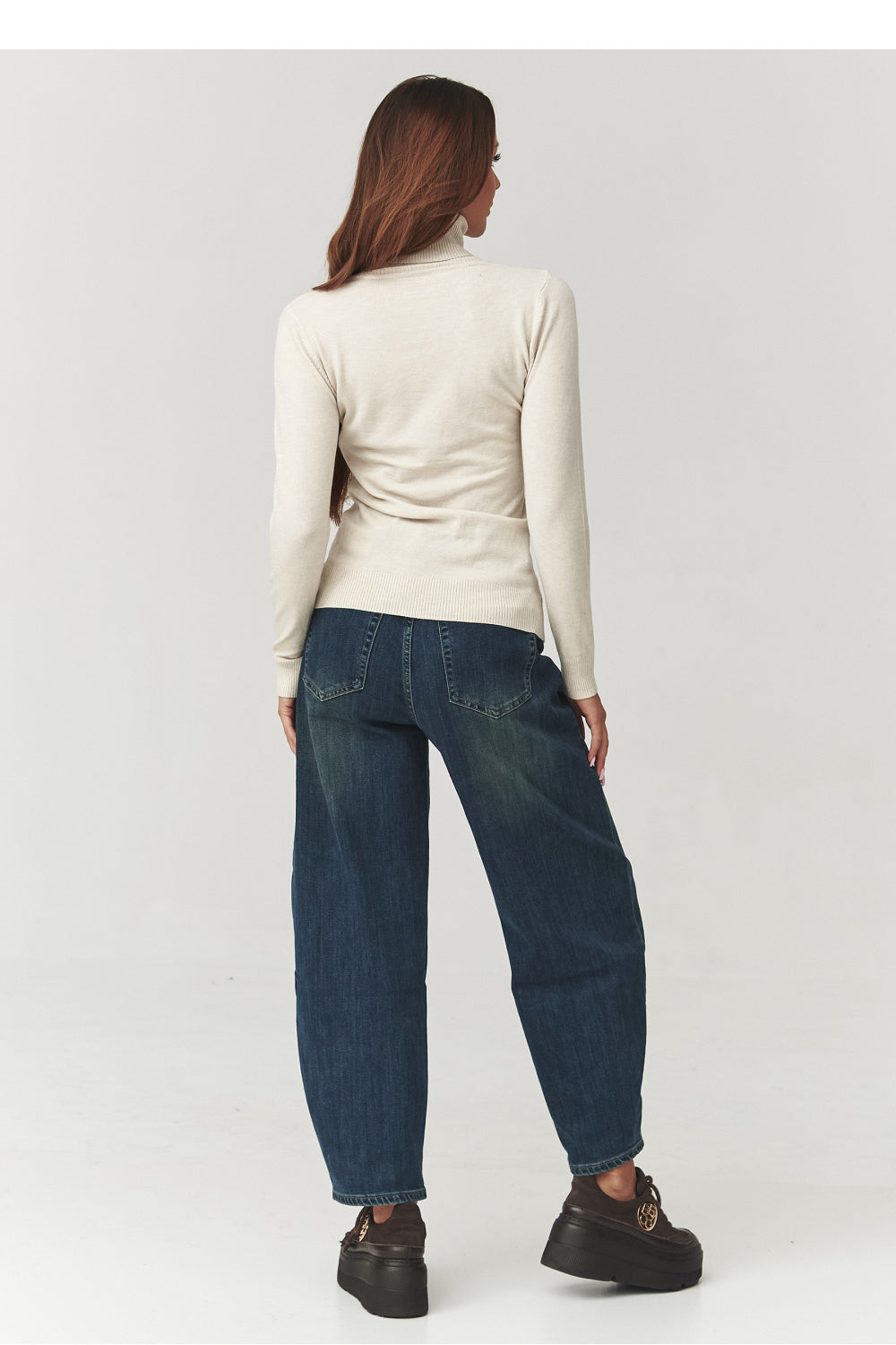 Pull femme Makadamia Col Roulé Col — beige