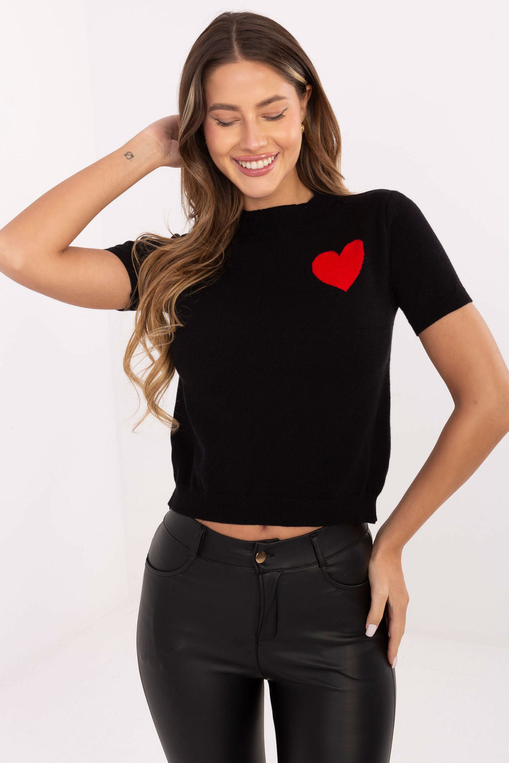 Pull femme Factory Price À Manches Courtes — noir