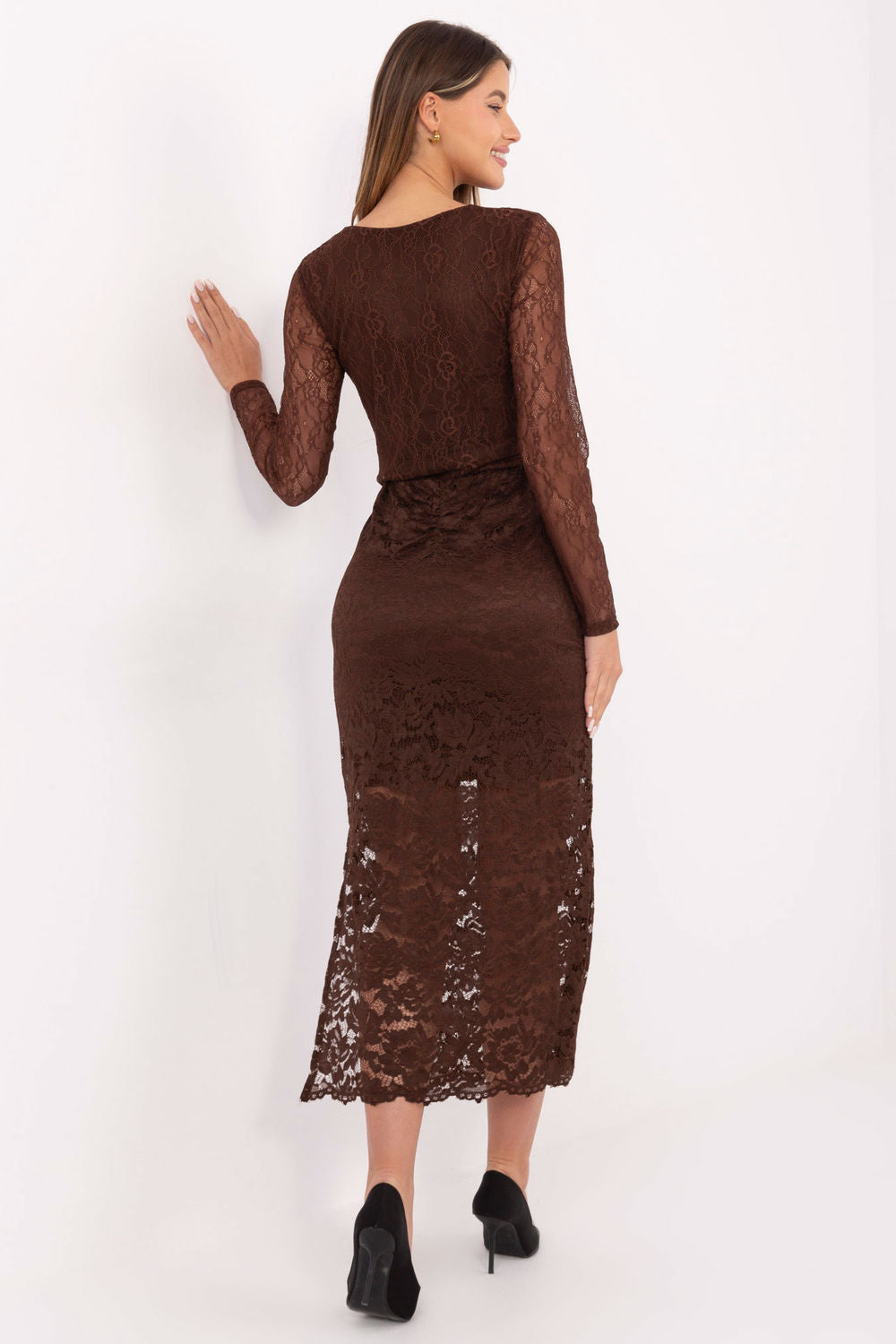 Jupe femme Italy Moda En Dentelle En — brun