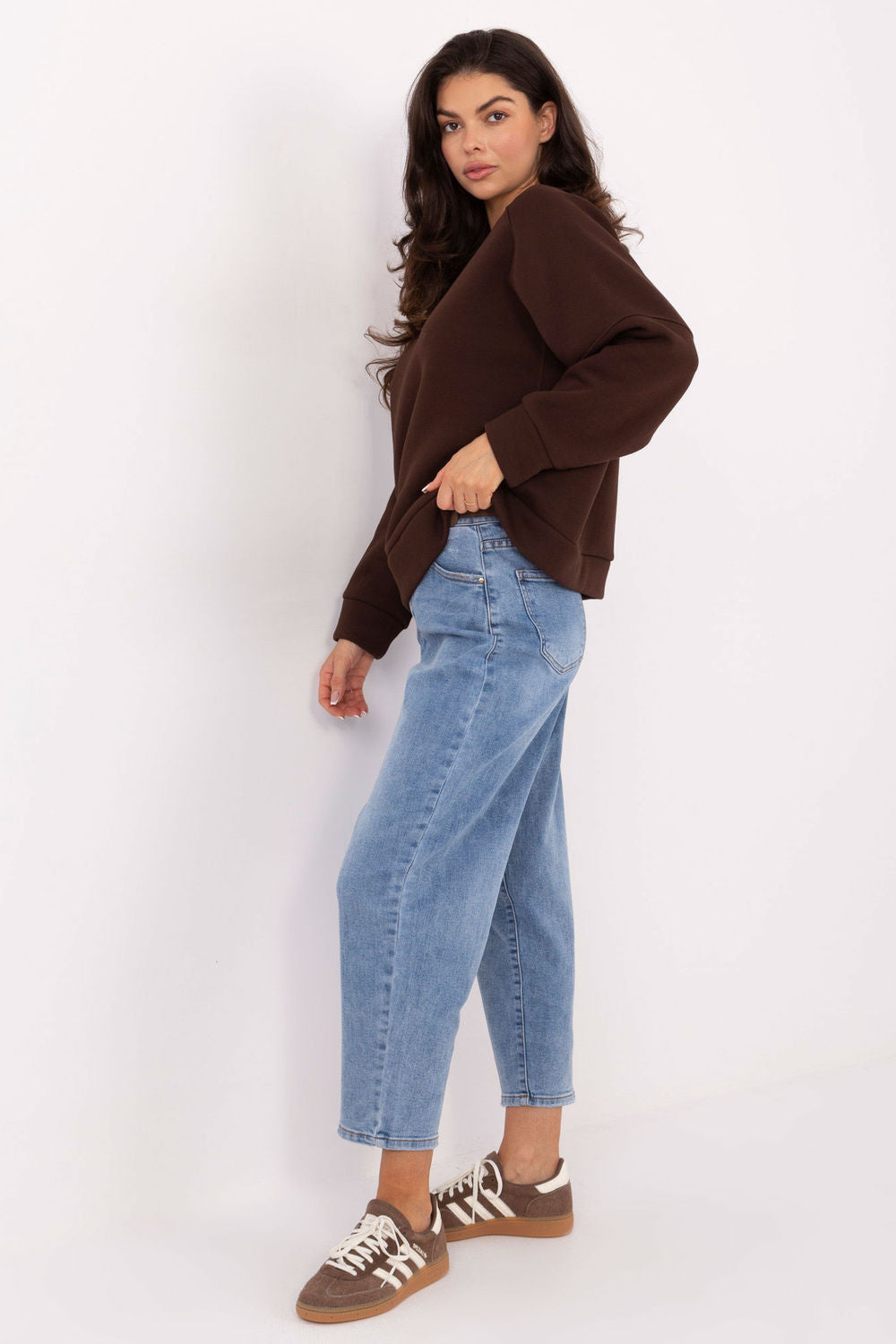 T-shirt femme Factory Price Sweatshirt Sweatshirt — brun