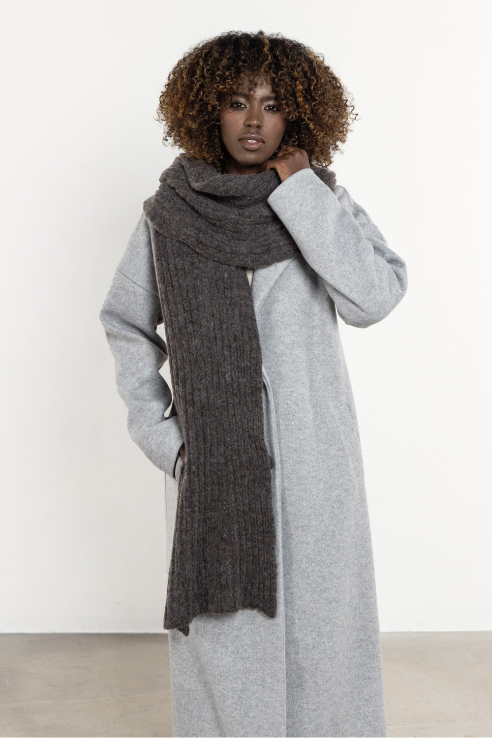 Châle femme awama — brun