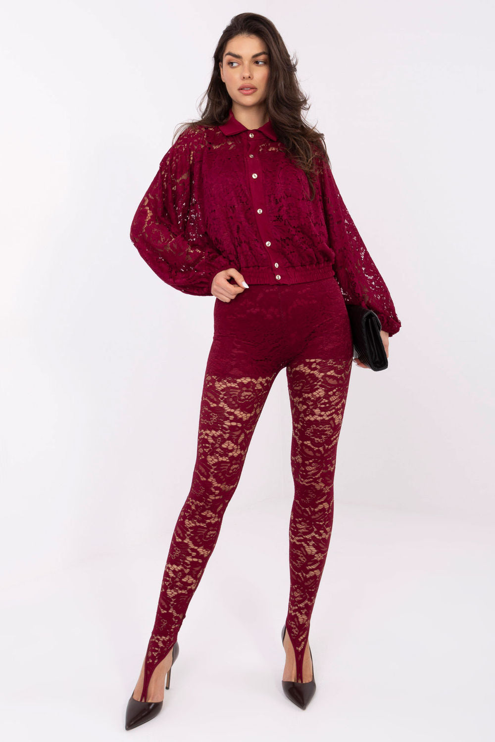 Chaussures à talons femme Italy Moda Leggings Longues Leggings — rouge