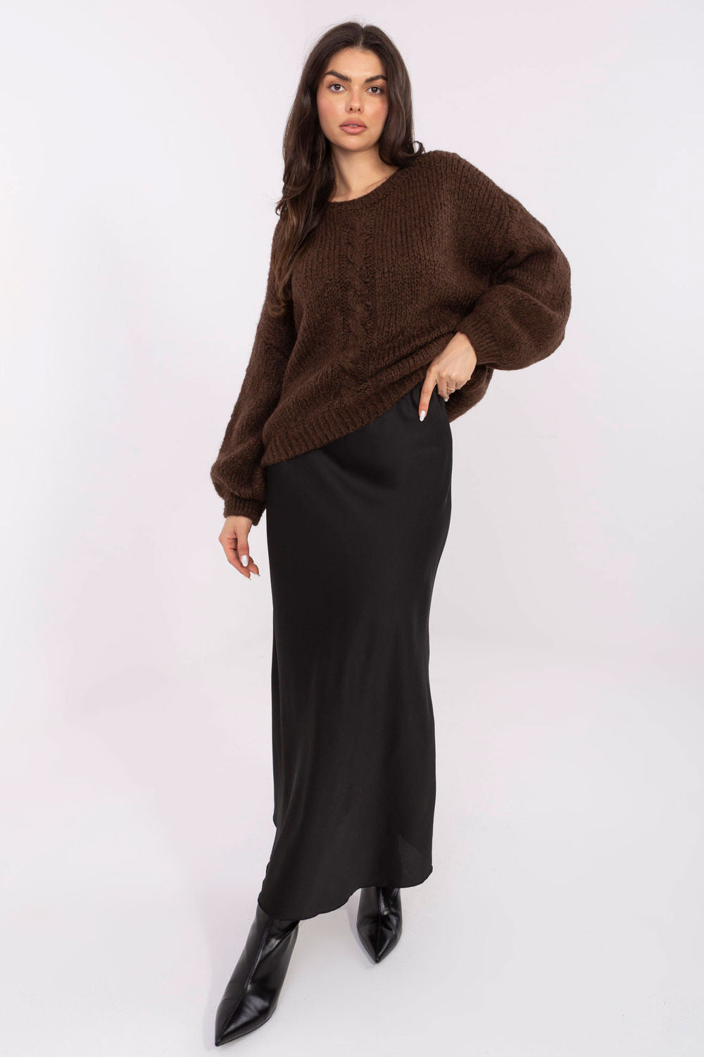 Pull femme Italy Moda Chandail Chandail — brun