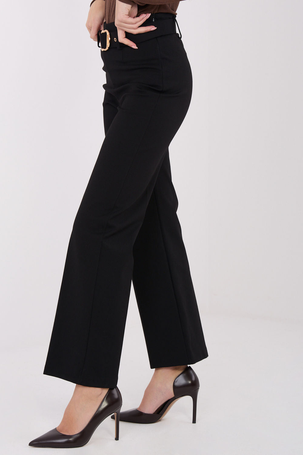 Chaussures à talons femme Italy Moda Pantalon Pantalon — noir