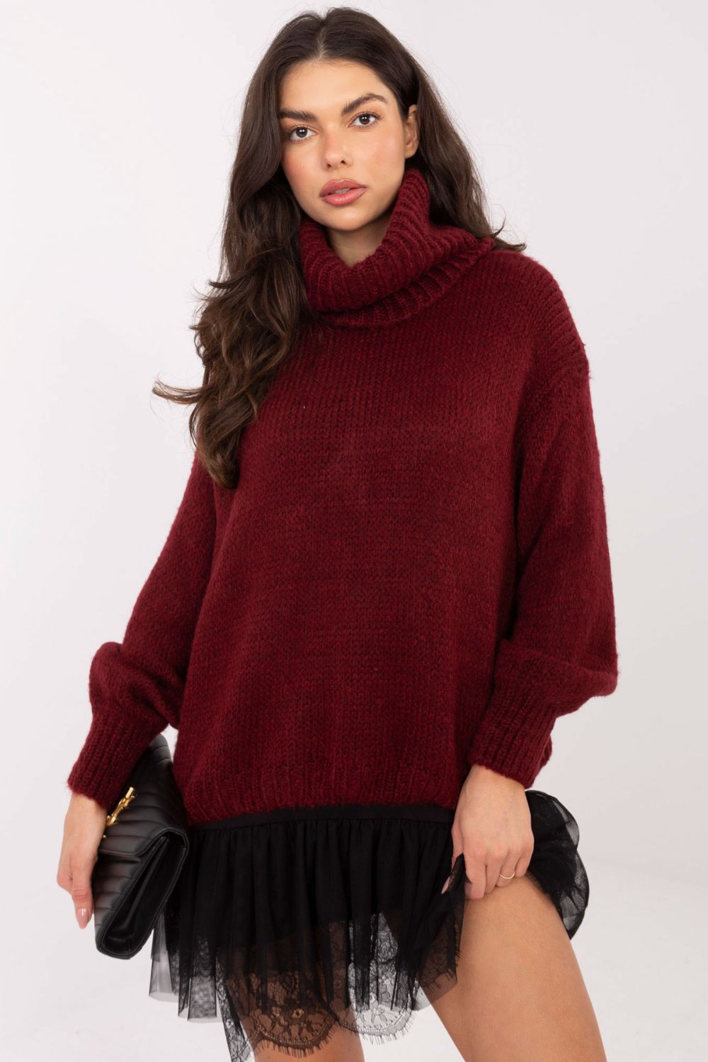 Pull femme Factory Price Col Roulé Col — rouge