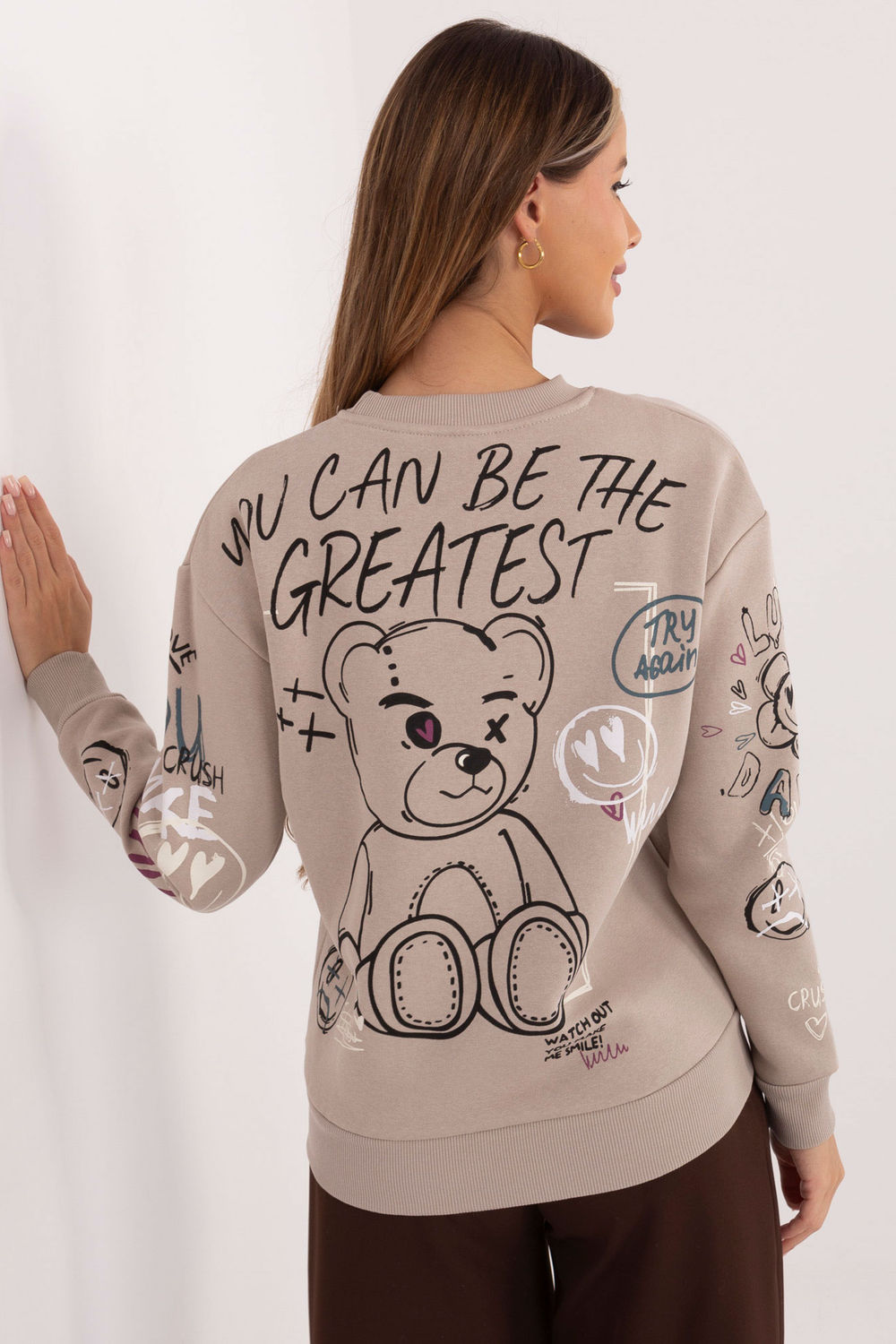 T-shirt femme Sublevel Sweatshirt Sweatshirt — beige
